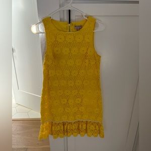 Juicy Couture Yellow Lace Shift Dress